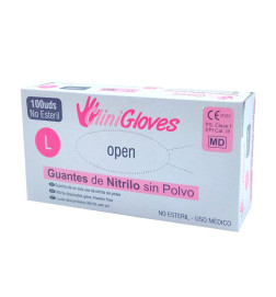 GUANTES DE NITRILO SIN POLVO INTERAPOTHEK 100 UNIDADES TALLA L