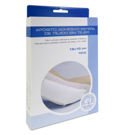 APOSITO ESTERIL ADHESIVO TEJIDO SIN TEJER GRAN CRUZ 10 UNIDADES 80 X 10 CM