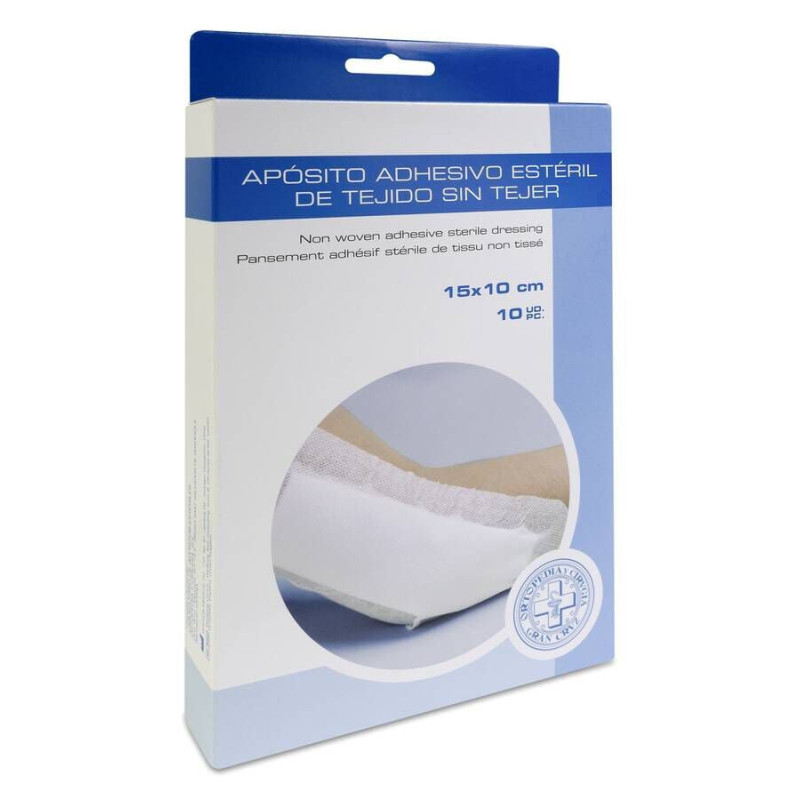 APOSITO ESTERIL ADHESIVO TEJIDO SIN TEJER GRAN CRUZ 10 UNIDADES 80 X 10 CM