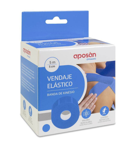 INTERAPOTHEK VENDAJE KINESIO TAPE 1 UNIDAD 5 M X 5 CM COLOR AZUL