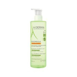 ADERMA EXOMEGA CONTROL GEL LIMPIADOR EMOLIENTE 2 EN 1 CUERPO Y CABELLO 1 ENVASE 500 ML