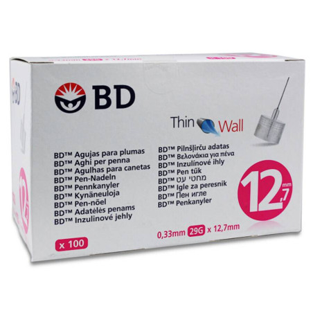 AGUJA PARA PLUMAS ESTERIL BD 31 G (025 MM X 8 MM) 100 U/CAJA