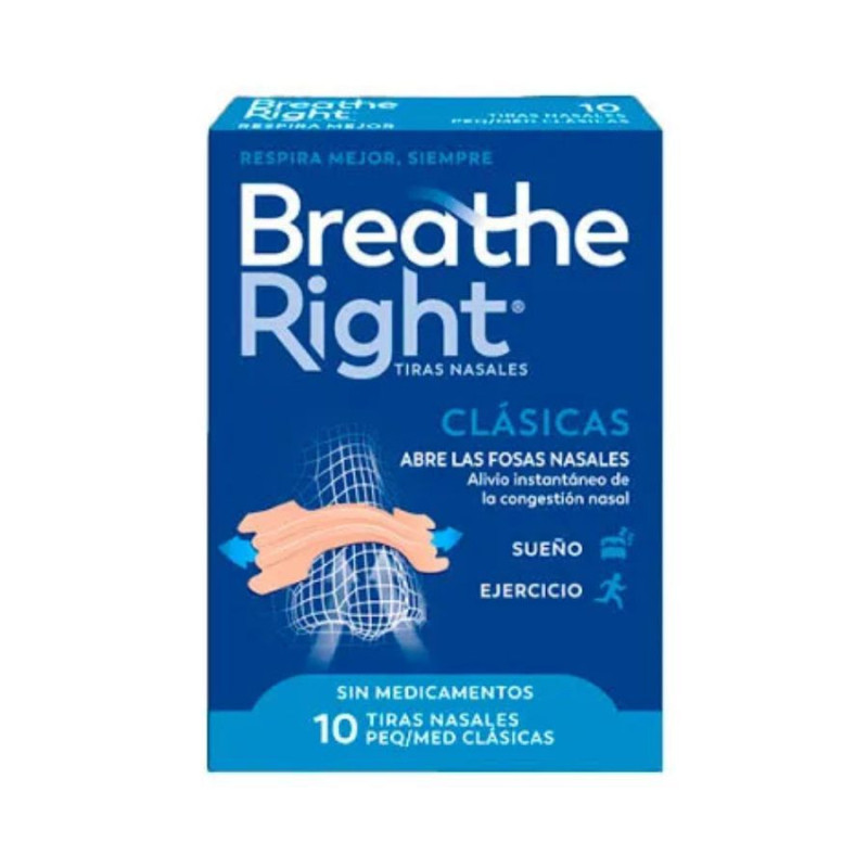 BREATHE RIGHT CLASICAS TIRA ADH NASAL 10 UNIDADES