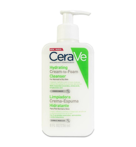 CERAVE LIMPIADORA CREMA ESPUMA HIDRATANTE 1 ENVASE 236 ML
