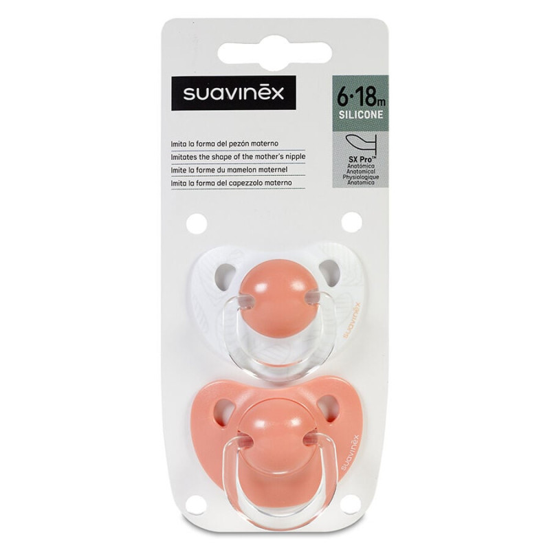 CHUPETE SILICONA ANATOMICO SUAVINEX CLASICO + 18 MESES 2 UNIDADES