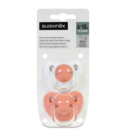 CHUPETE SILICONA ANATOMICO SUAVINEX CLASICO + 18 MESES 2 UNIDADES
