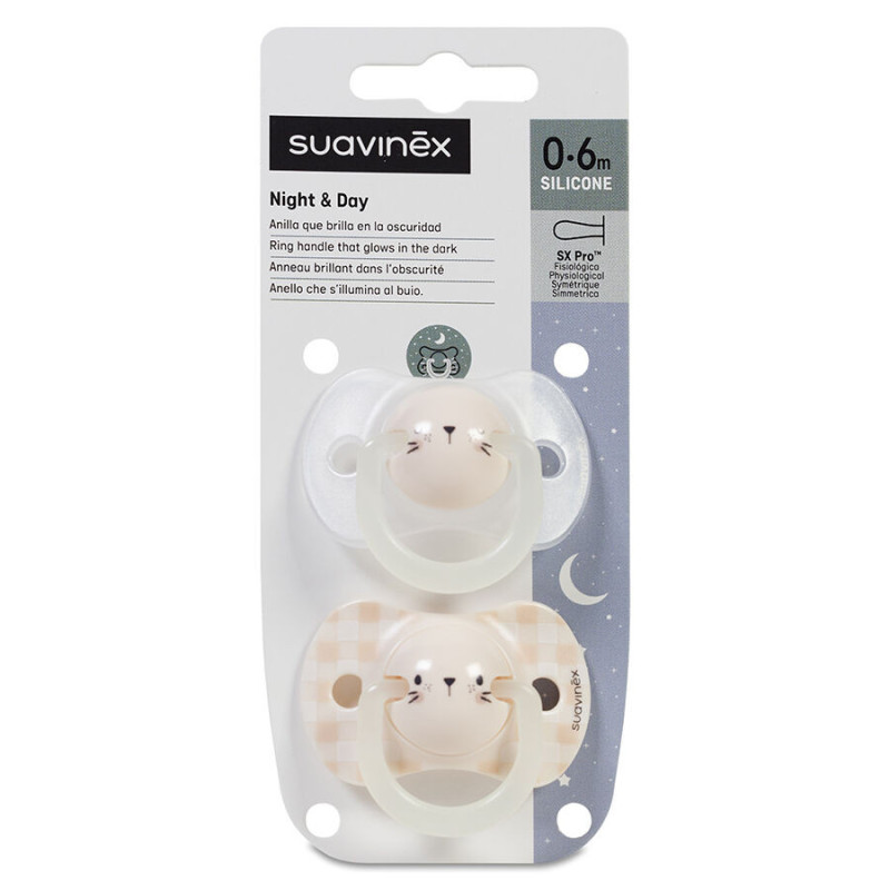 CHUPETE SILICONA FISIOLOGICO SUAVINEX FUSION 0  2 MESES 2 UNIDADES