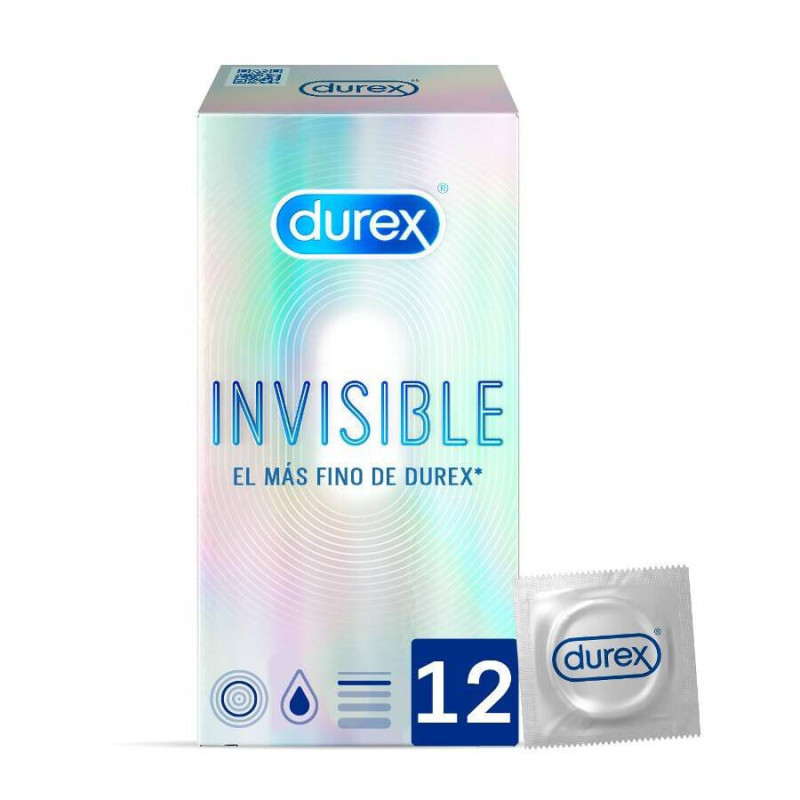 DUREX INVISIBLE EXTRA FINO EXTRA SENSITIVO PRESERVATIVOS 12 UNIDADES