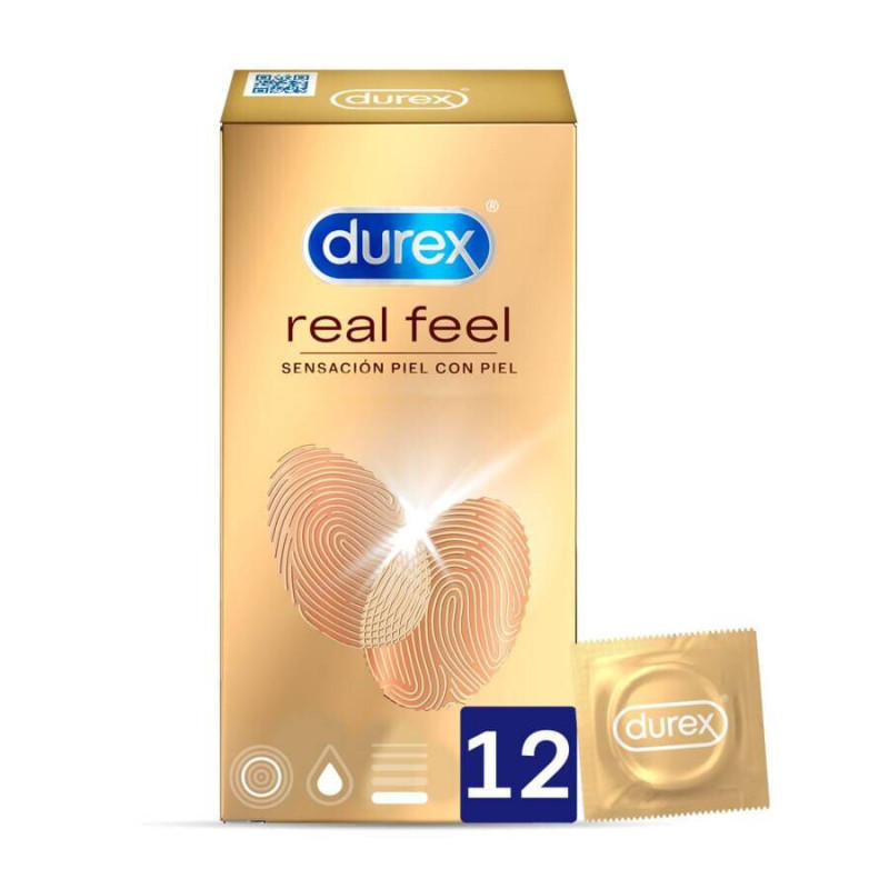 DUREX REAL FEEL PRESERVATIVO SIN LATEX 12 UNIDADES